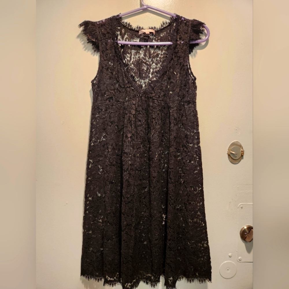 Rebecca Taylor Black Sheer Lace Dress🤍⭐️🤍 Size 4